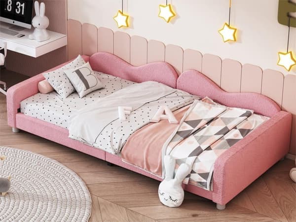 Baby seng Polstret seng 90*200cm, Sovesofa Seng Ramme Bamse Stof Multifunktionel Blød seng Ungdomsseng Gæsteseng