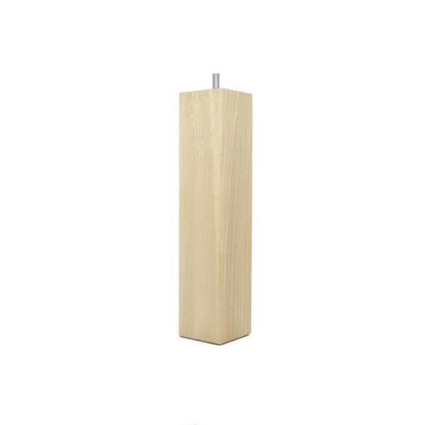 Set med 4 fotbrädor i bok, – Höjd 25 cm – Klarlack – Skruv M8x20
