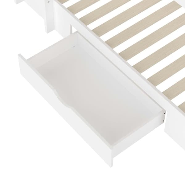 Våningssäng för barn 2x90x200cm - med en låda och fack - vit