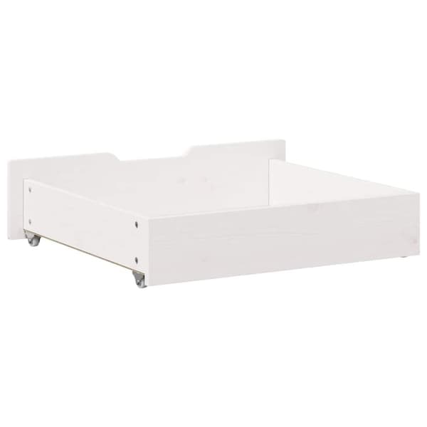 vidaXL Sängyn alavetolaatikot 2 kpl valkoinen 65x55x17 cm täysi mänty