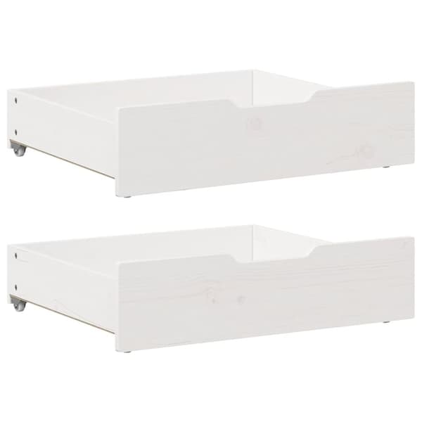 vidaXL Sängyn alavetolaatikot 2 kpl valkoinen 65x55x17 cm täysi mänty