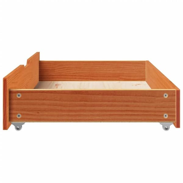 vidaXL sengeskuffer 2 stk. 95x55x16 cm massivt fyrretræ gyldenbrun