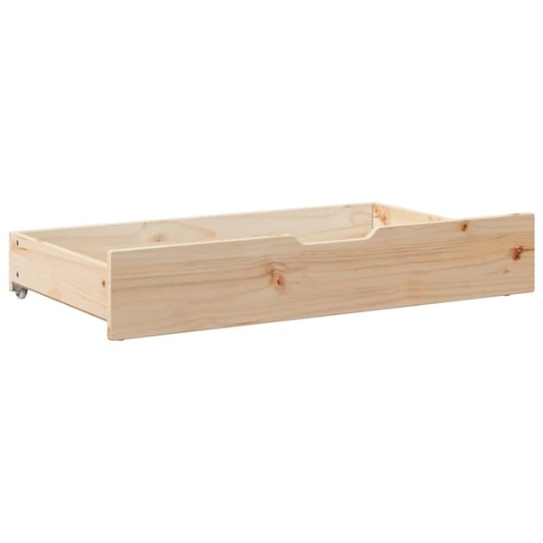 vidaXL sengeskuffer med hjul 2 stk. 90x55x16 cm massivt fyrretræ