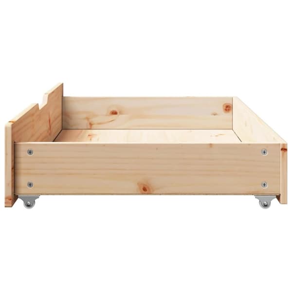 vidaXL sengeskuffer med hjul 2 stk. 90x55x16 cm massivt fyrretræ