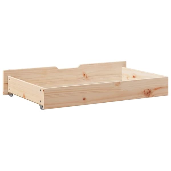 vidaXL sengeskuffer med hjul 2 stk. 90x55x16 cm massivt fyrretræ