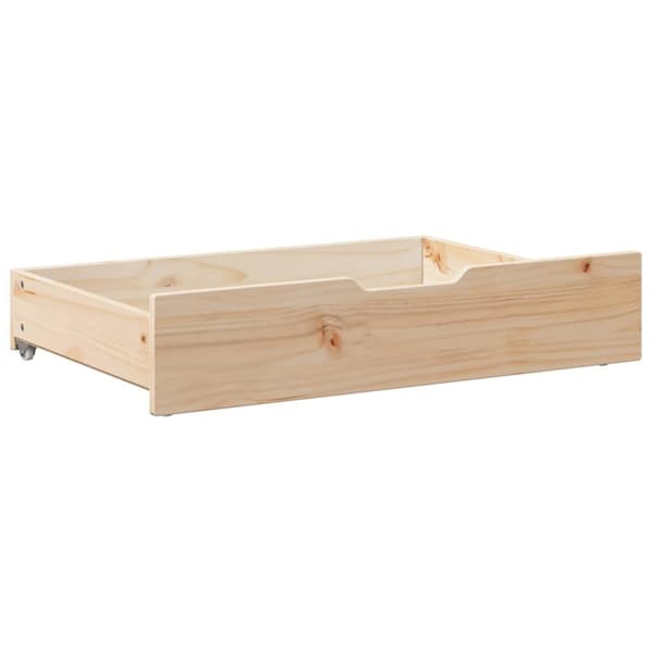vidaXL sengeskuffer med hjul 2 stk. 85x55x16 cm massivt fyrretræ