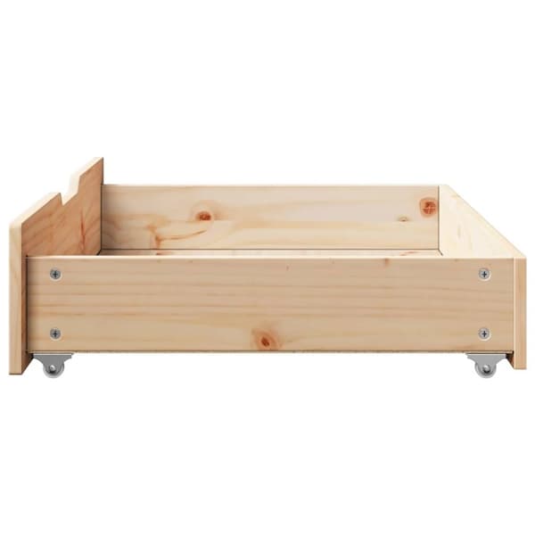 vidaXL sengeskuffer med hjul 2 stk. 85x55x16 cm massivt fyrretræ