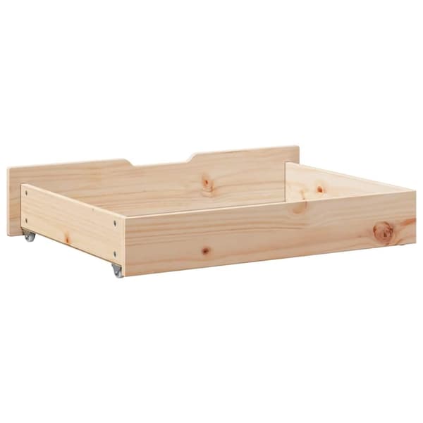 vidaXL sengeskuffer med hjul 2 stk. 85x55x16 cm massivt fyrretræ