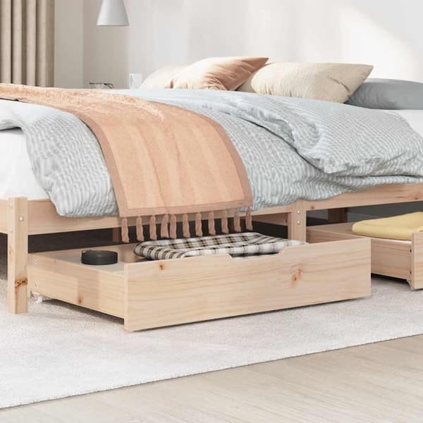 vidaXL sengeskuffer med hjul 2 stk. 85x55x16 cm massivt fyrretræ