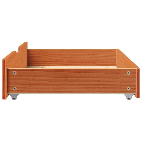 vidaXL sengeskuffer 2 stk. 85x55x16 cm massivt fyrretræ gyldenbrun