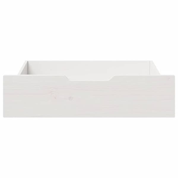 vidaXL Sengeskuffer 2 stk hvit 65x55x17 cm heltre furu