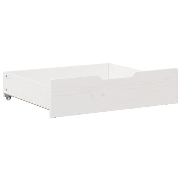vidaXL Sengeskuffer 2 stk hvit 65x55x17 cm heltre furu