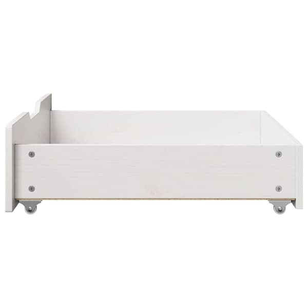 vidaXL Sengeskuffer 2 stk hvit 65x55x17 cm heltre furu