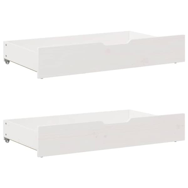 vidaXL Sengeskuffer 2 stk hvit 90x55x17 cm heltre furu