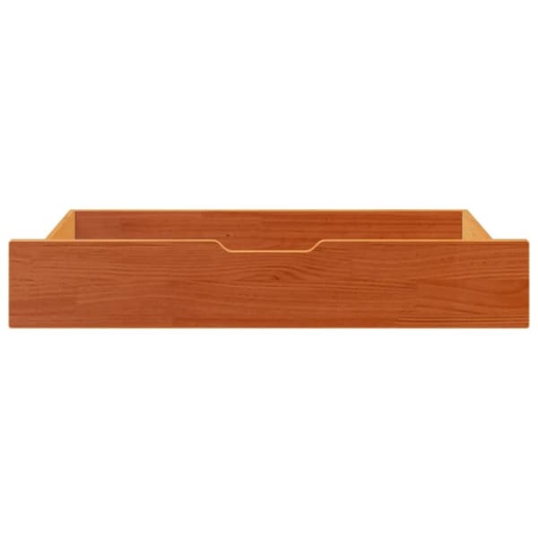 vidaXL Sengeskuffer 2 stk voksbrun 95x55x17 cm heltre furu