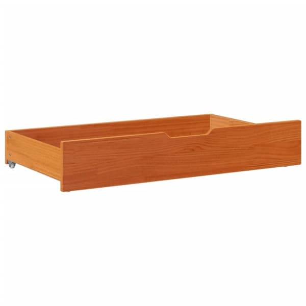 vidaXL Sengeskuffer 2 stk voksbrun 95x55x17 cm heltre furu