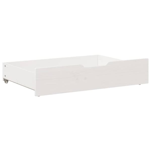 vidaXL Sengeskuffer 2 stk hvit 80x55x17 cm heltre furu