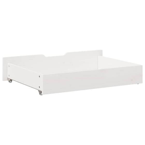 vidaXL Sengeskuffer 2 stk hvit 80x55x17 cm heltre furu