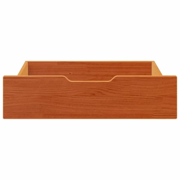 vidaXL Sengeskuffer 2 stk voksbrun 75x55x17 cm heltre furu