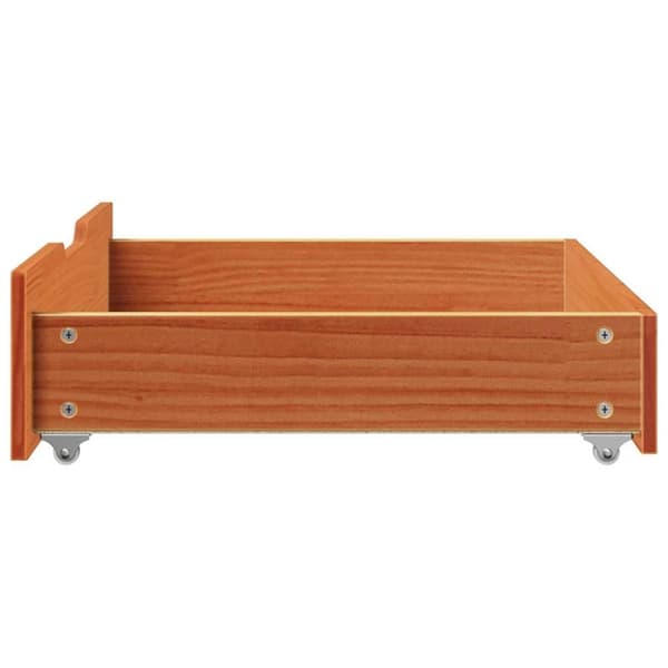 vidaXL Sengeskuffer 2 stk voksbrun 75x55x17 cm heltre furu