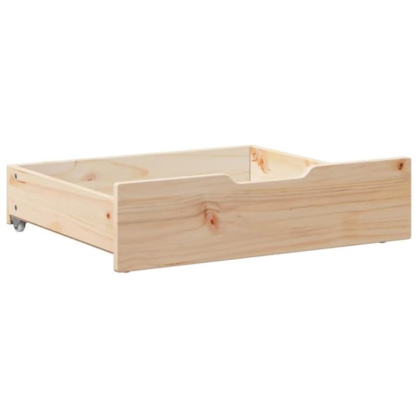 vidaXL Sengeskuffer med hjul 2 stk 75x55x17 cm heltre furu