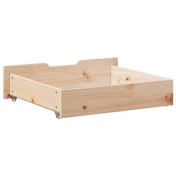 vidaXL Sengeskuffer med hjul 2 stk 75x55x17 cm heltre furu