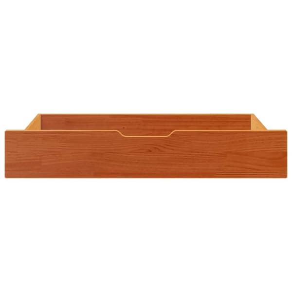 vidaXL Sänglådor 2 st vaxbrun 90x55x16 cm massiv furu
