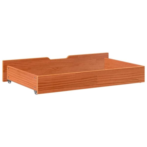 vidaXL Sänglådor 2 st vaxbrun 90x55x16 cm massiv furu