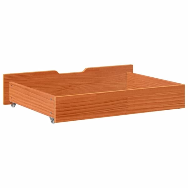 vidaXL sengeskuffer 2 stk. 80x55x16 cm massivt fyrretræ gyldenbrun