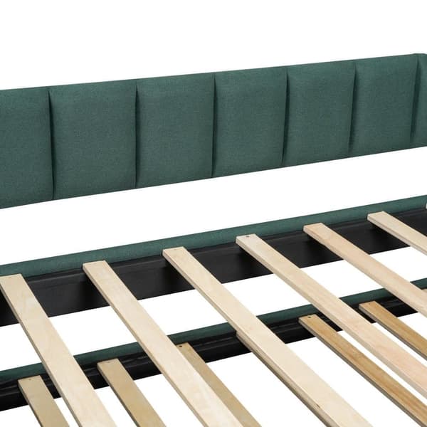 Bänkbädd med lådor klädd i linne - 90x200cm + 90x190cm - Fir Green