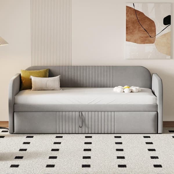 90/180x190 cm bäddsoffa - bäddsoffa i linnetyg - med resårbotten