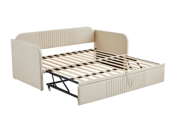 90/180x190 cm bäddsoffa - bäddsoffa i linnetyg - med resårbotten