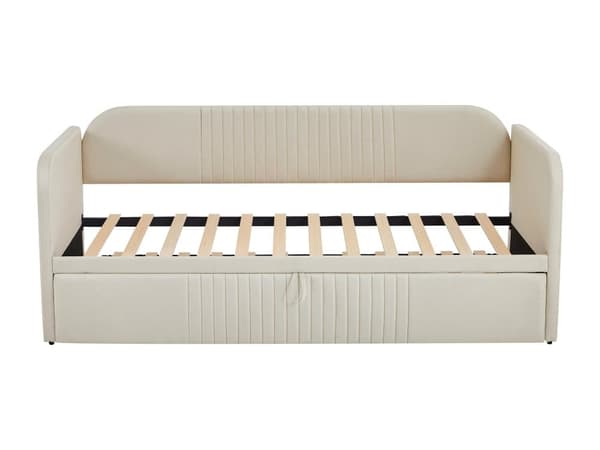 90/180x190 cm bäddsoffa - bäddsoffa i linnetyg - med resårbotten