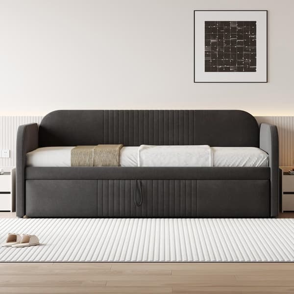 90/180x190 cm bäddsoffa - bäddsoffa i linnetyg - med resårbotten