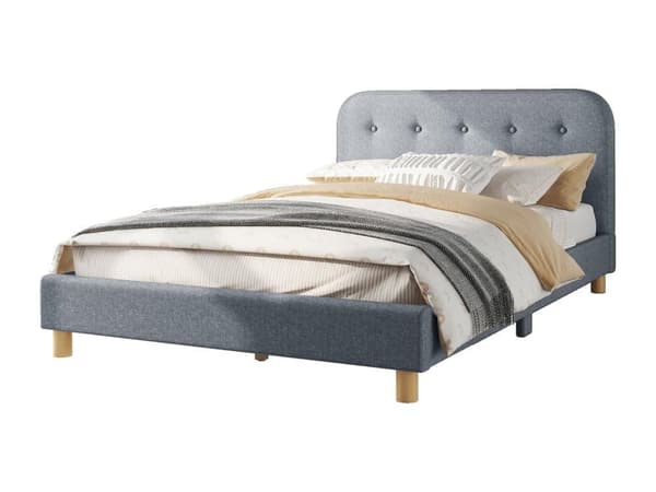 Stoppad säng linnetyg - minimalistisk stil