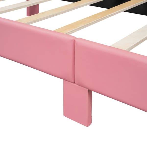 Barnsäng i läderimitation - Rosa