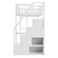 Miniatyrbild 9 av 11: Mezzanine-säng 90x200cm i trä - med bord och förvaringstrappa