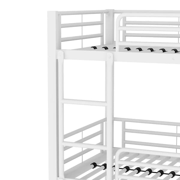Trippel våningssäng i järn - 3x90x200cm - Vit