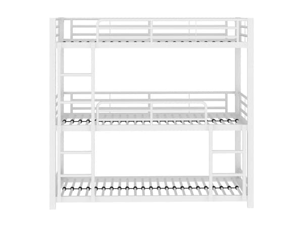 Trippel våningssäng i järn - 3x90x200cm - Vit