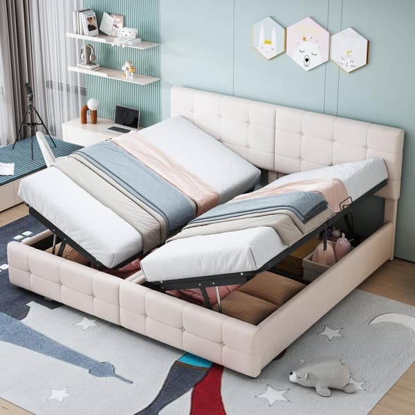 Fløjl sovesofa Beige 180x200 cm