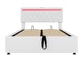 Miniatyrbillede 10 af 10: Sengegavl i linned med LED - USB- og Type-C-stik på sengen - med lamelbund