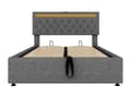 Miniatyrbillede 6 af 10: Sengegavl i linned med LED - USB- og Type-C-stik på sengen - med lamelbund