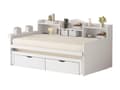 Miniatyrbillede 3 af 8: Sovesofa i træ 90x200cm - med sammenklappelig seng 90x190cm og 2 skuffer - med USB-stik - Hvid