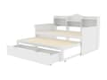 Miniatyrbillede 6 af 8: Sovesofa i træ 90x200cm - med sammenklappelig seng 90x190cm og 2 skuffer - med USB-stik - Hvid