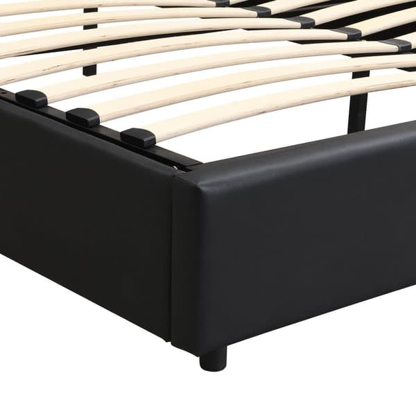 it coffre 180x200cm tyg i konstläder - med USB、laddningsbar trådlös och LED - med lamellbotten