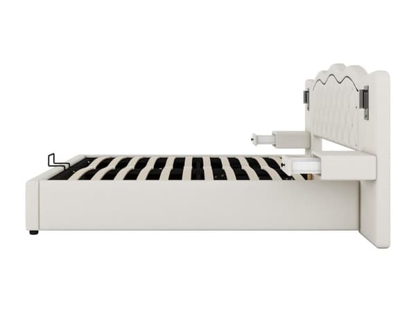 Sengelinned Toiletseng 180x200 cm - 2 natborde med USB-stik og lamper