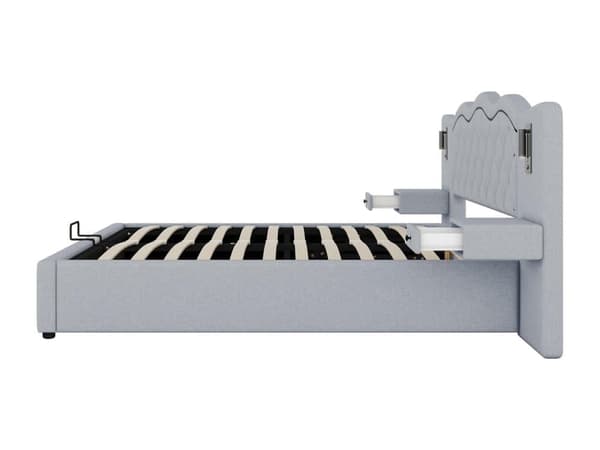 Sengelinned Toiletseng 180x200 cm - 2 natborde med USB-stik og lamper