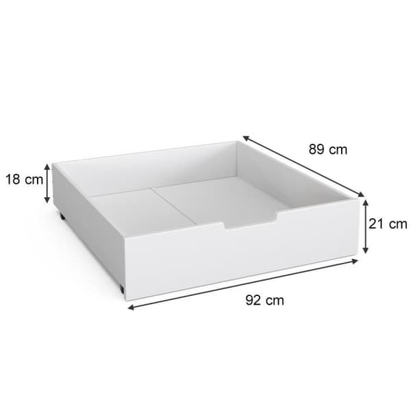 Säng med låda Förvaring VitaliSpa Teddy Tom vit 92 x 21 cm