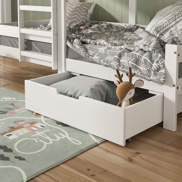 Säng med låda Förvaring VitaliSpa Teddy Tom vit 92 x 21 cm