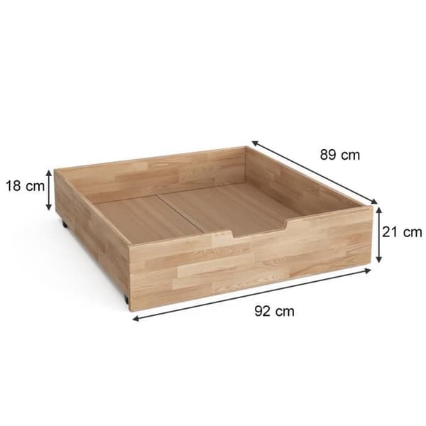 Säng med låda Förvaring VitaliSpa Teddy Tom natur 92 x 21 cm